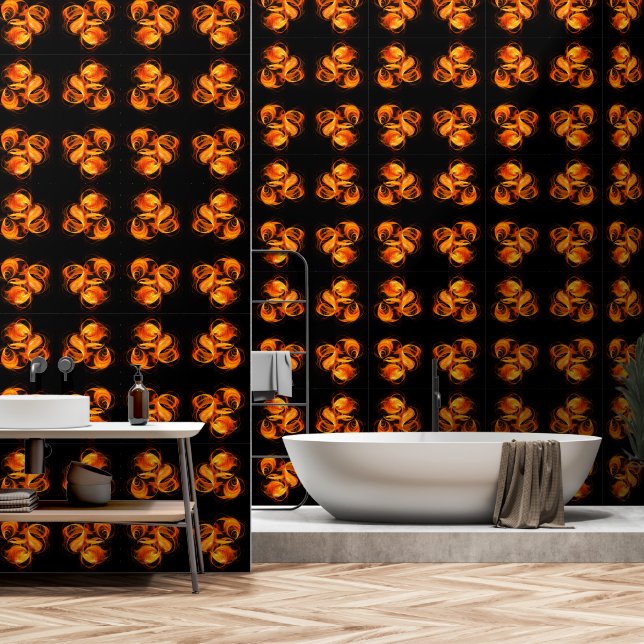 Fireball Abstract Art Wallpaper (Bathroom)