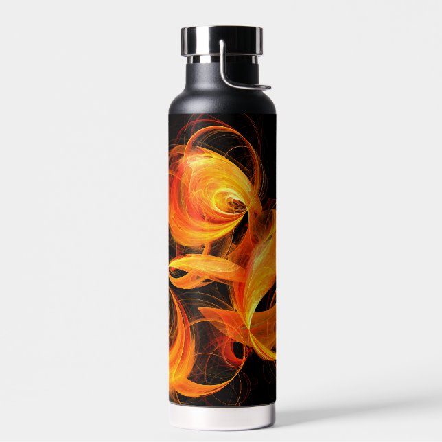 Fireball Abstract Art Water Bottle (Left)