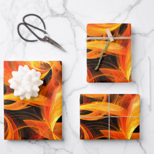 Fireball Abstract Art Wrapping Paper Sheet