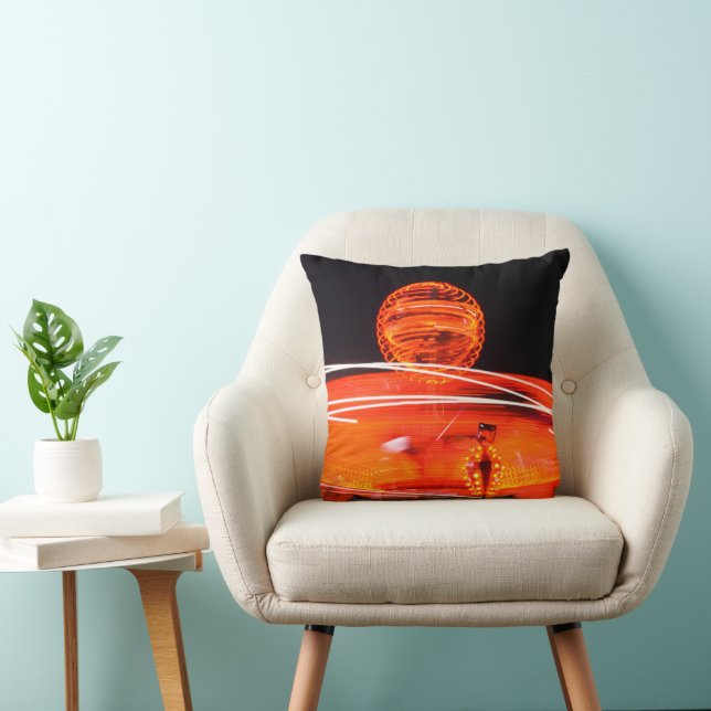 Fireball Carnival Ride Throw Pillow (Chair)