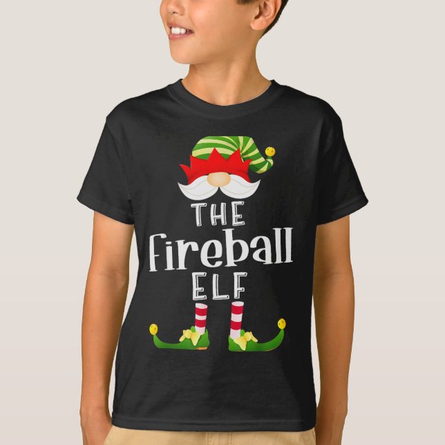 Fireball Elf Group Christmas Funny Pajama Party  T-Shirt (Front)