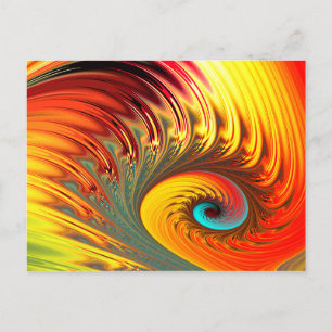Fireball Fractal Fantasy Postcard