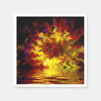 Fireball on black background napkin