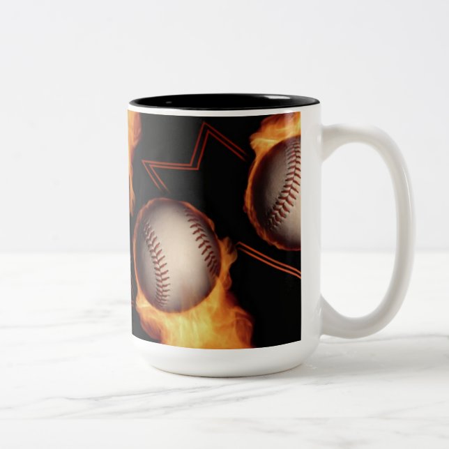 Fireball Pattern Baseball Lovers Mug (Right)