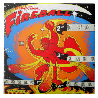 Fireball Pinball Ceramic Tile