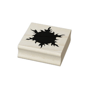 fireball sun silhouette art stamp
