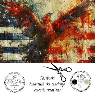 Firebird Eagle USA Flag Decoupage Tissue Paper