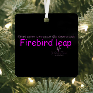 Firebird Leap Black and Pink Sq. Metal Tree Decoration