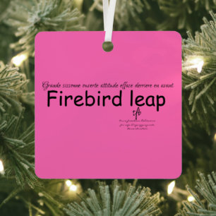 Firebird Leap Hot Pink and Black Sq. Metal Tree Decoration