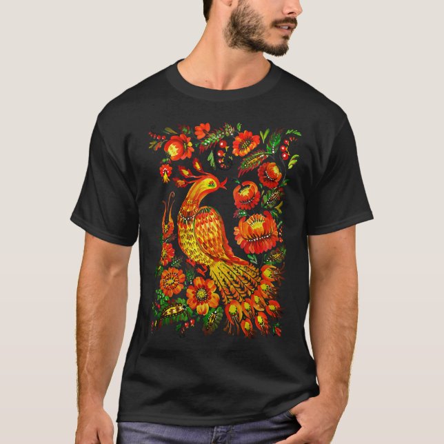 Firebird Petrykivka Ukrainian art Classic T-Shirt (Front)
