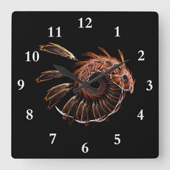 Firebird Square Wall Clock (Front)
