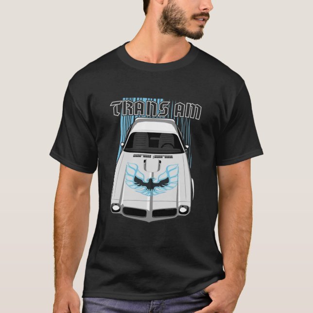 Firebird Trans am 73 -White and Blue ted Scoop T-Shirt (Front)