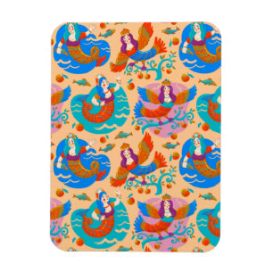 Firebirds and mermaids magnet