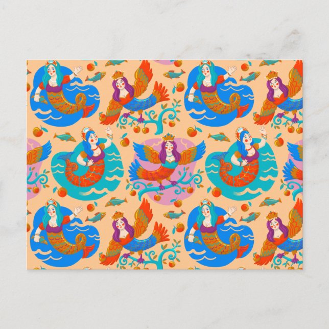 Firebirds and mermaids postcard (Front)