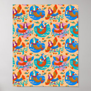 Firebirds and mermaids poster