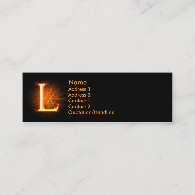 Fireblock Monogram - L Mini Business Card (Front)