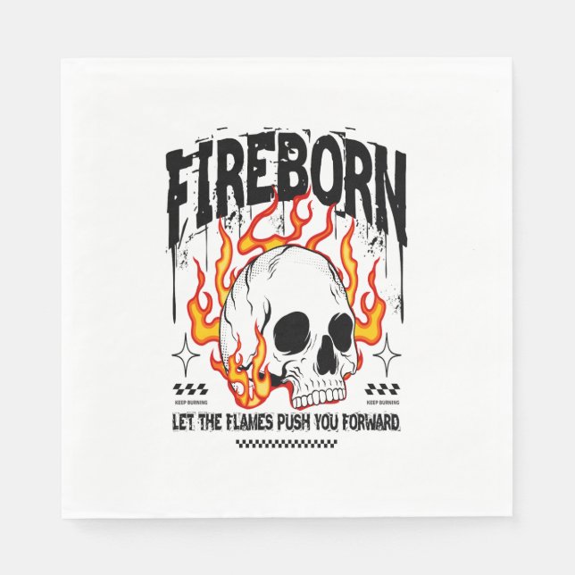 Fireborn Skull Urban Streetwear Napkin (Front)