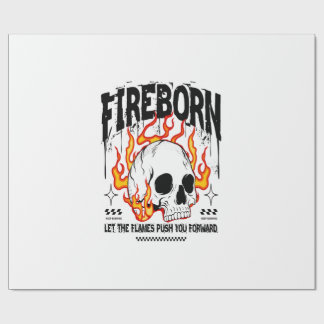 Fireborn Skull Urban Streetwear Wrapping Paper