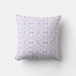 Firebrand Purple White Abstract Gouache Art Cushion