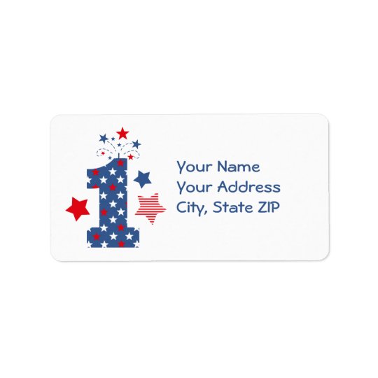 Firecracker 1st Birthday Address Label