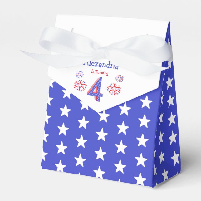 Firecracker 4th Birthday Favour Box (Front Side)