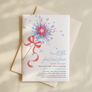 Firecracker 4th of July Baby Shower Invitation