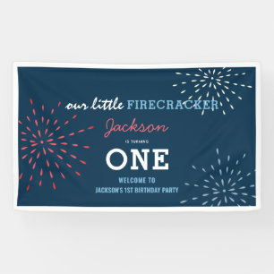 Firecracker 4th of July Fireworks Birthday Banner