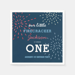 Firecracker 4th of July Fireworks Birthday Napkin