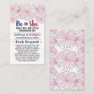 Firecracker 4th Of July Gender Reveal Party Enclosure Card