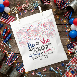 Firecracker 4th Of July Gender Reveal Party Favour Bag