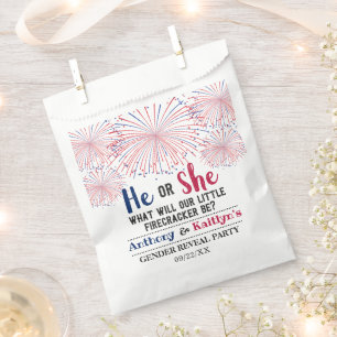 Firecracker 4th Of July Gender Reveal Party Favour Bag
