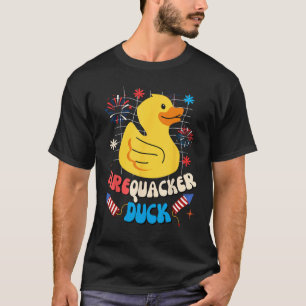Firecracker Duck 4th of July Patriotic Day USA Fl T-Shirt
