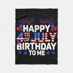 Firecracker Fireworks Usa Flag Happy 4th Of July B Fleece Blanket