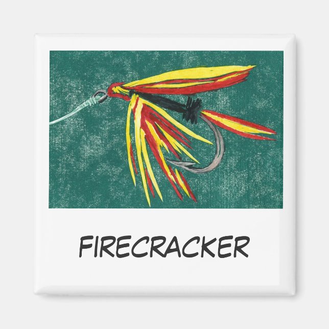 "Firecracker" Fly Fishing Art Magnet (Front)