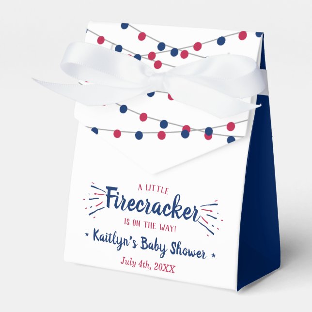 Firecracker On The Way! 4th Of July Baby Shower Favour Box (Front Side)