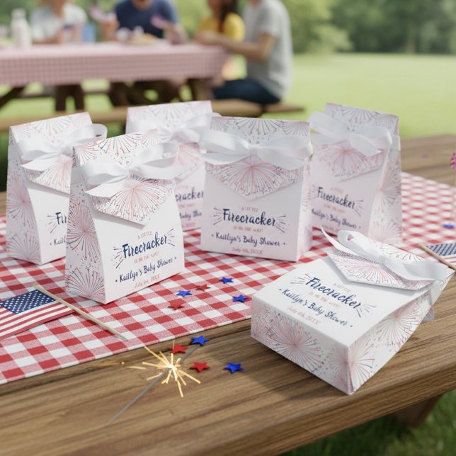 Firecracker On The Way! 4th Of July Baby Shower Favour Box (Creator Uploaded)