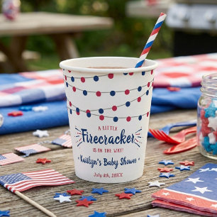 Firecracker On The Way! 4th Of July Baby Shower Paper Cups
