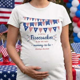 Firecracker On The Way! 4th Of July Baby Shower T-Shirt