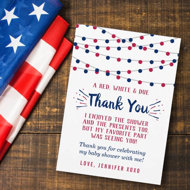 Firecracker On The Way! 4th Of July Baby Shower Thank You Card (Creator Uploaded)