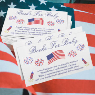 Firecracker Patriotic Books For Baby Shower Card
