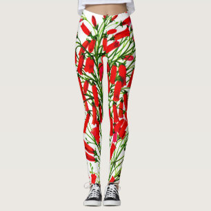 firecracker plant print leggings