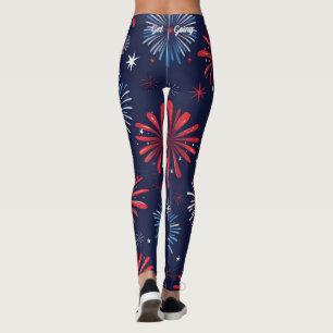 Firecracker Print 4th of July Leggings