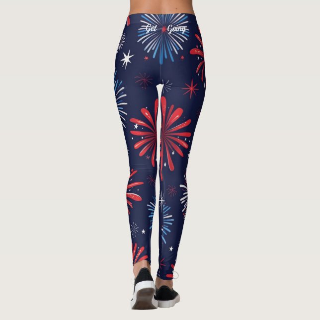 Firecracker Print 4th of July Leggings (Back)