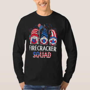 Firecracker Squad Cute Gnomes Us Flag Fireworks 4t T-Shirt