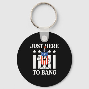 Firecracker stars red stripes here to bang july key ring