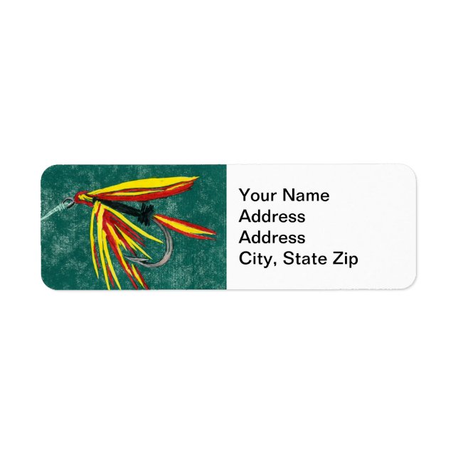 Firecracker Trout Fly Return Address Label (Front)
