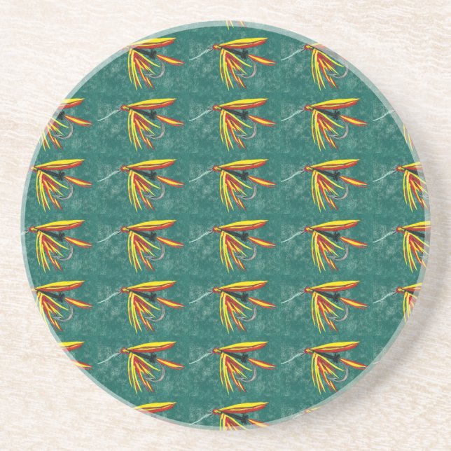 "Firecracker" Wet Fly Pattern Fly Coaster (Front)