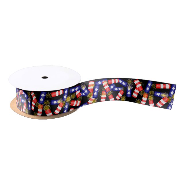 Firecrackers for 4th of July Satin Ribbon (Spool)
