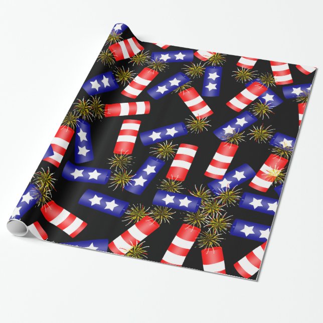 Firecrackers for the 4th of July Wrapping Paper (Unrolled)