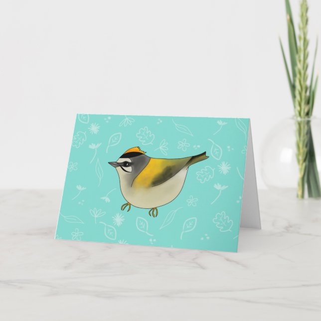 Firecrest Greetings Card (Front)